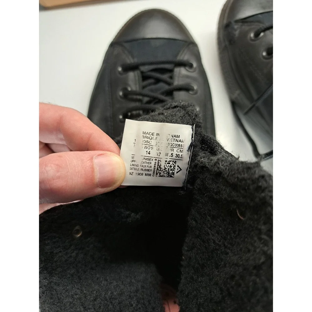 Converse Gore-Tex Shoes Mens 12 Black Leather Chuck Taylor All-Star Winter Hi